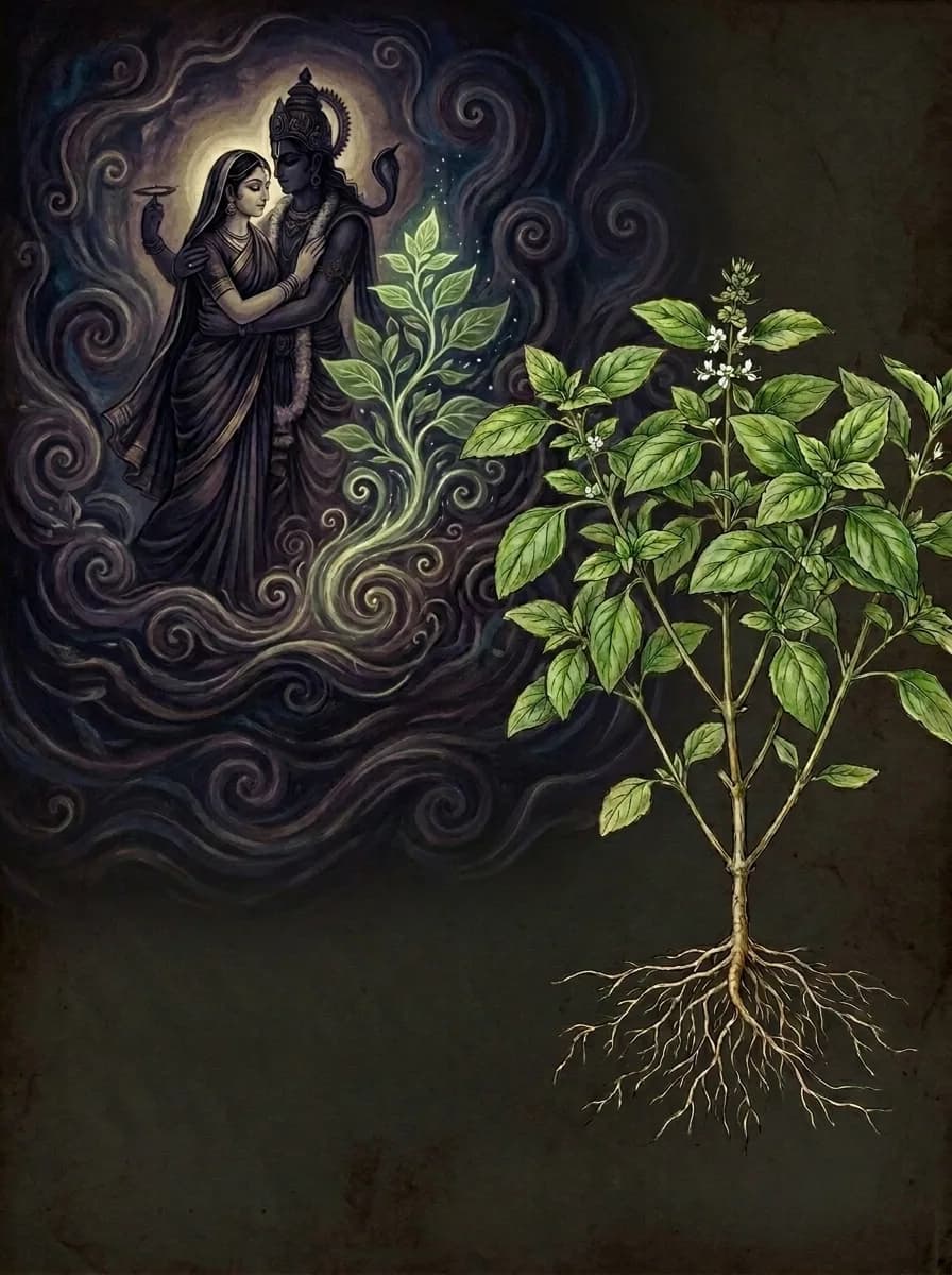 Inde védique — Tulsi, le basilic sacré dans son Vrindavan