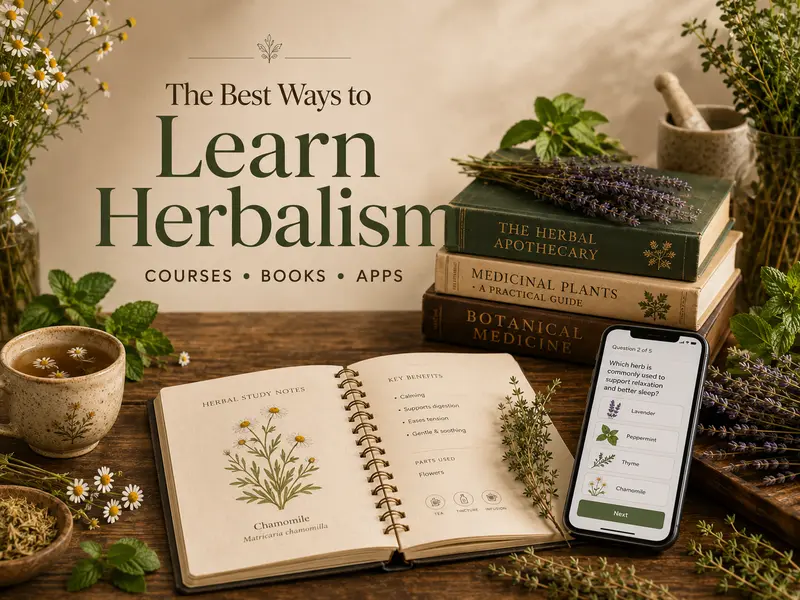 Les 3 meilleures façons d'apprendre l'herboristerie : cours, livres ou application mobile ?