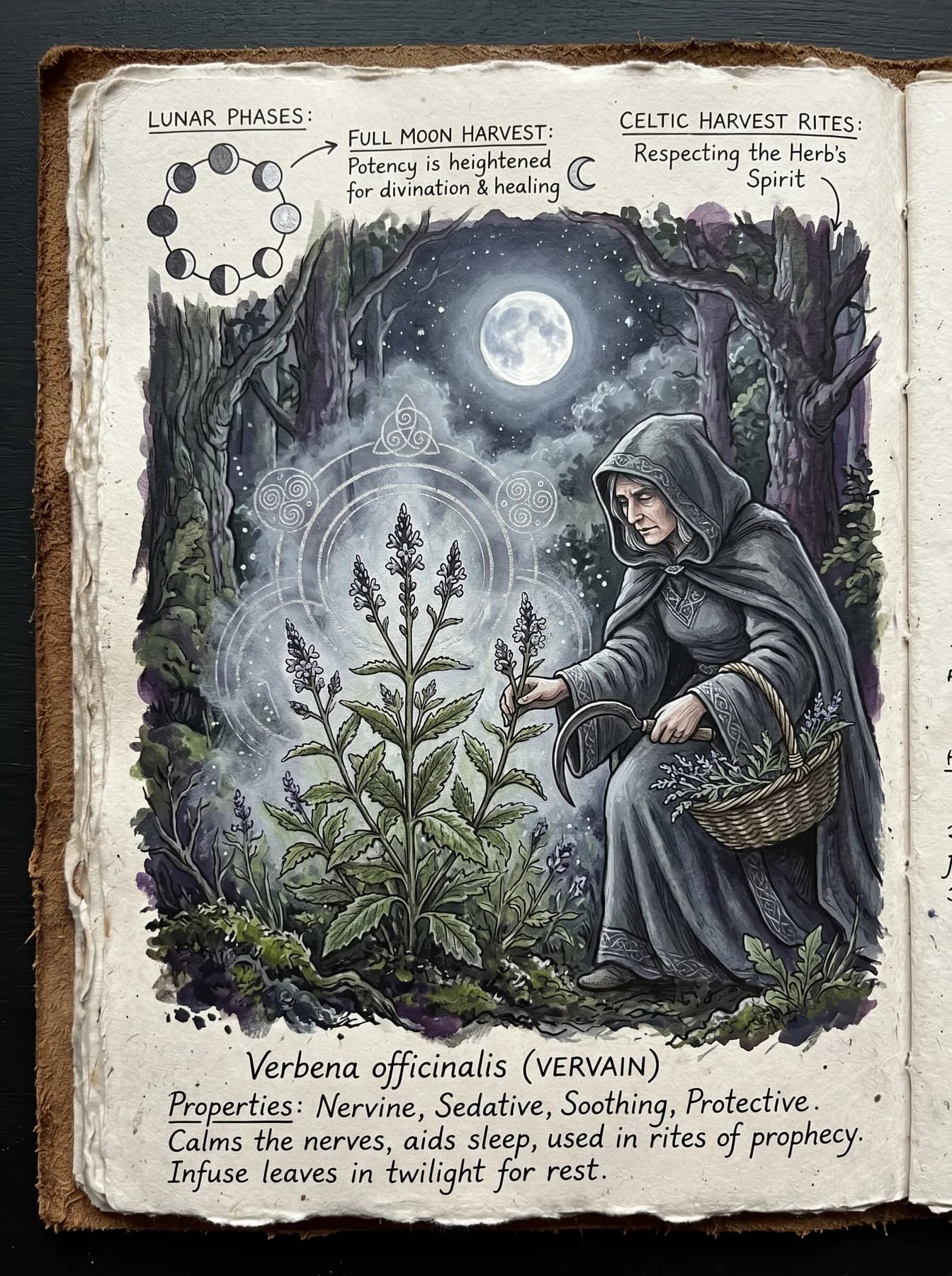 Celtic culture — vervain harvested by a druid