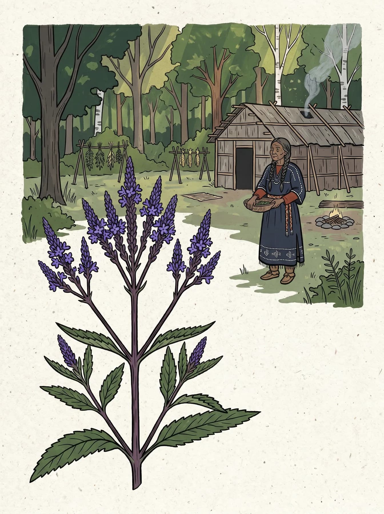 First Nations — traditional uses of blue vervain (Verbena hastata)