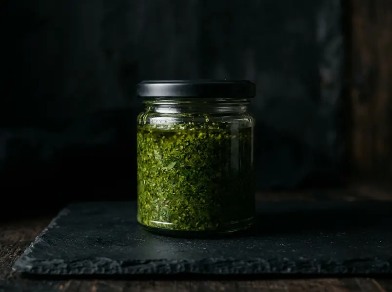 Feuilles de basilic prêtes à infuser